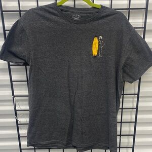 Call Your Mother Charcoal Tee with Yellow Skeleton Graphic